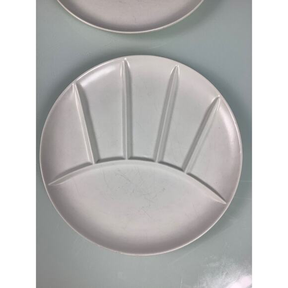 Vintage Divided Fondue or Raclette plates Japan 1970s set of 4 - Picture 7 of 11